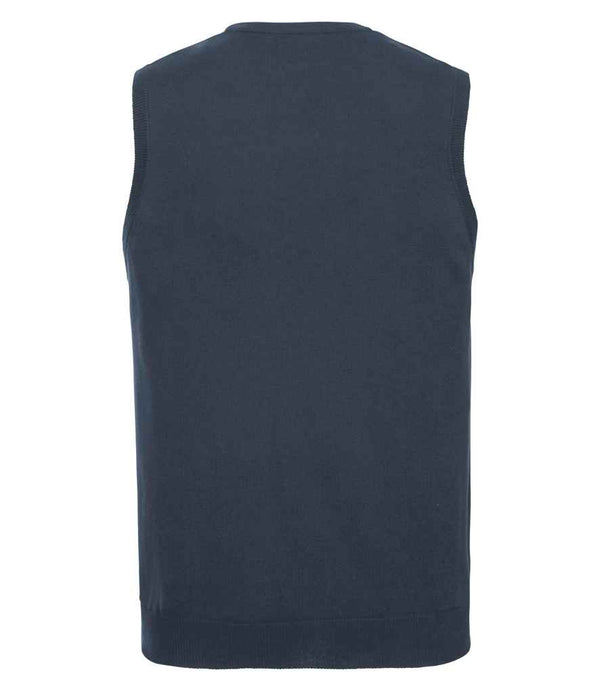 Russell Collection Sleeveless Cotton Acrylic V Neck Sweater