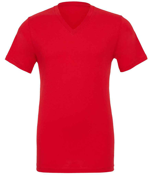 Canvas Unisex Jersey V Neck T-Shirt Red