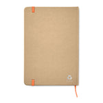 Branded A5 recycled notebook 80 lined with elastic strap