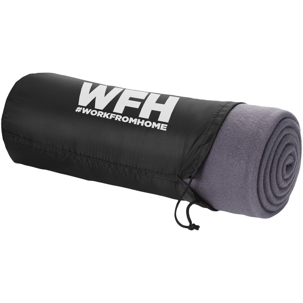 Huggy fleece plaid blanket with carry pouch