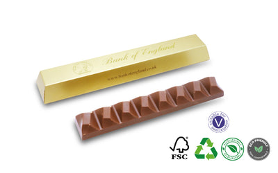 100g Boxed White Chocolate Bar Metallic Embossed