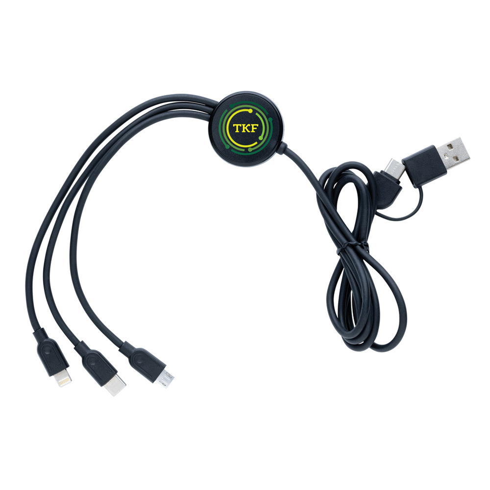 Branded RCS recycled TPE and recycled plastic 6-in-1 cable
