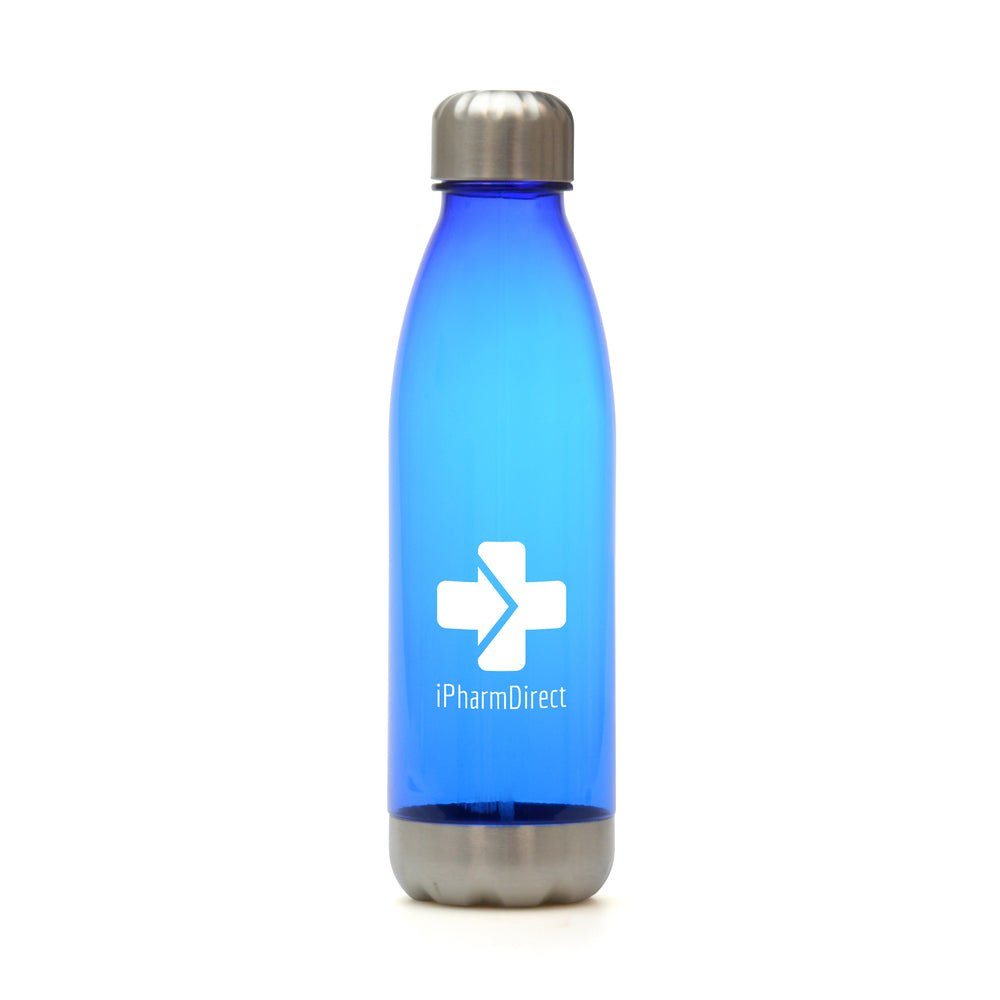 Branded Revive 650ml plastic drinks bottle Silver lid and base