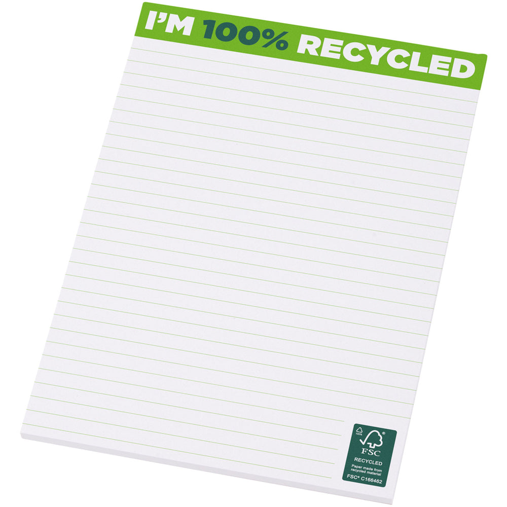 Branded Desk-Mate® A5 recycled notepad 50 pages