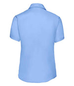 Russell Collection Ladies Short Sleeve Ultimate Non-Iron Shirt Bright Sky