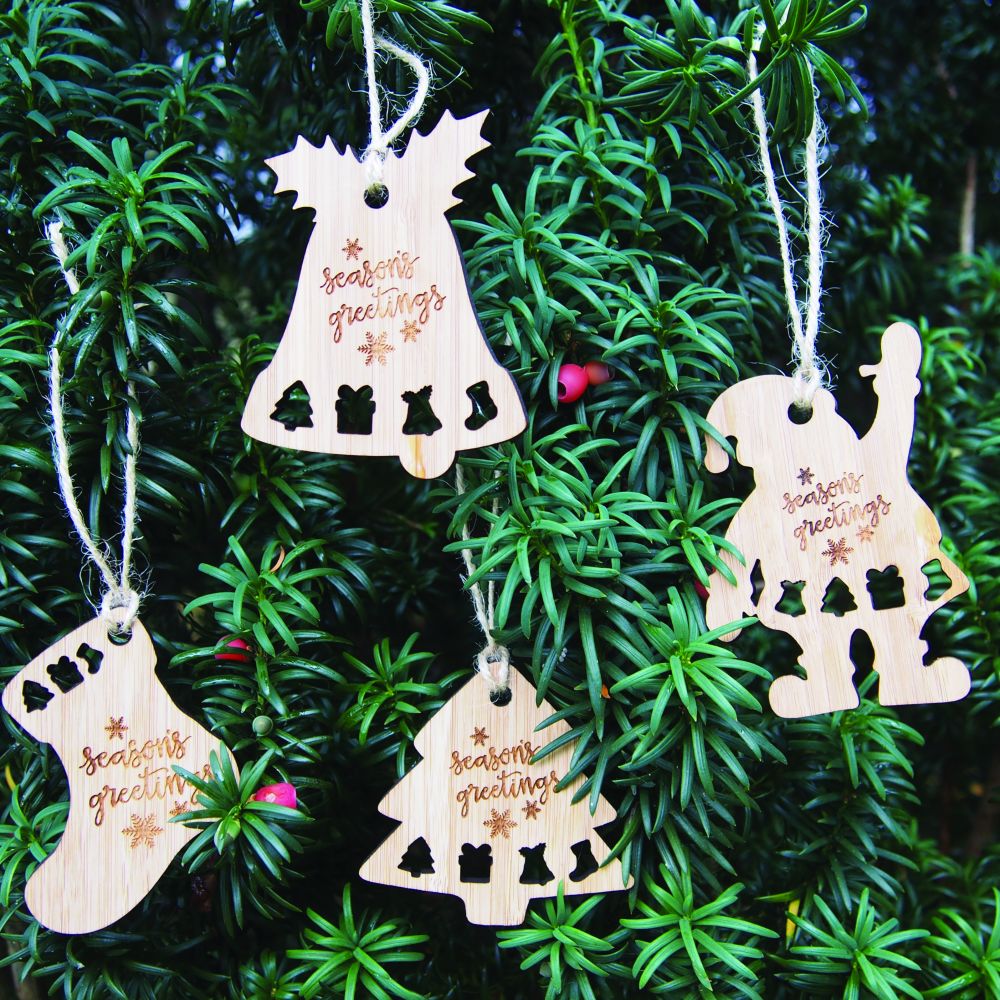 Branded Bamboo Christmas Decorations (UK Made)
