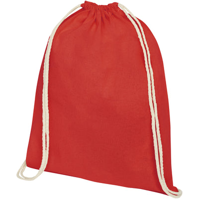 Branded Oregon 100 g/m² cotton drawstring backpack 5L