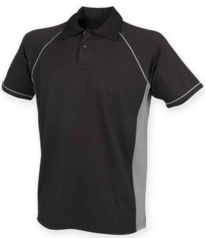 Finden + Hales Performance Piped Polo Shirt Black/Grey