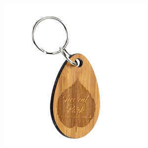 Bamboo Keyrings in Bespoke Shapes, Single Sided