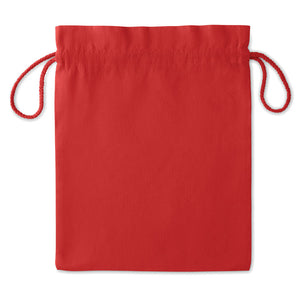 Medium Cotton draw cord bag in red