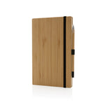 Branded Bamboo notebook and infinity pencil set