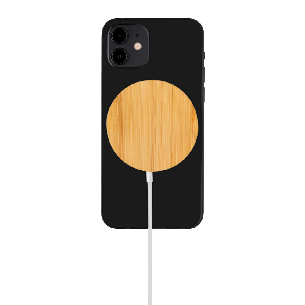 Branded 10W bamboo magnetic wireless charger