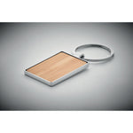 Branded Rectangular key ring bamboo