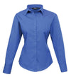 Premier Ladies Long Sleeve Poplin Blouse Royal Blue