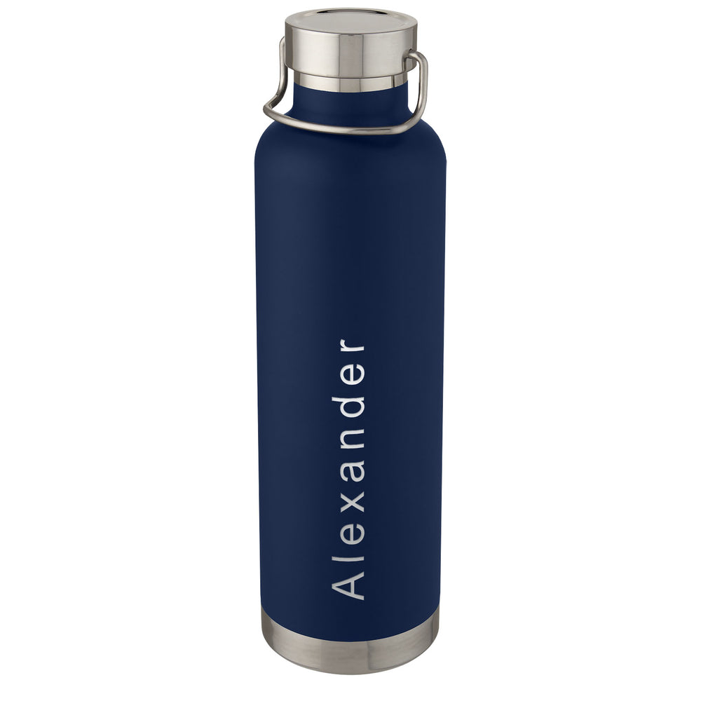 Branded Thor 1 L copper vacuum insulated water bottle