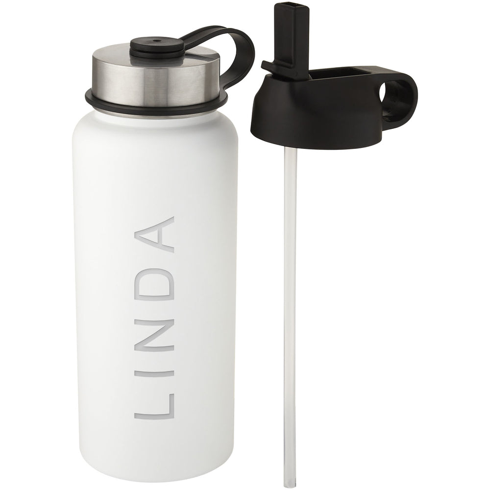 Branded Supra 1 L copper vacuum insulated sport bottle with 2 lids