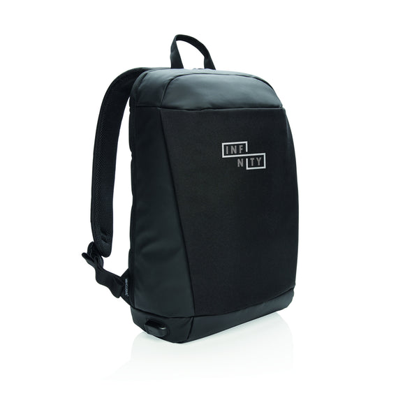 Branded Madrid anti-theft RFID USB laptop backpack PVC free