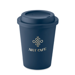 Branded Double wall tumbler PP 300 ml with drinking lid