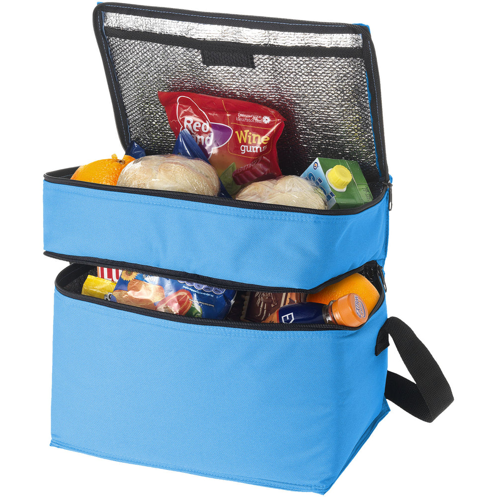 Branded Oslo 2-zippered compartments cooler bag 13L
