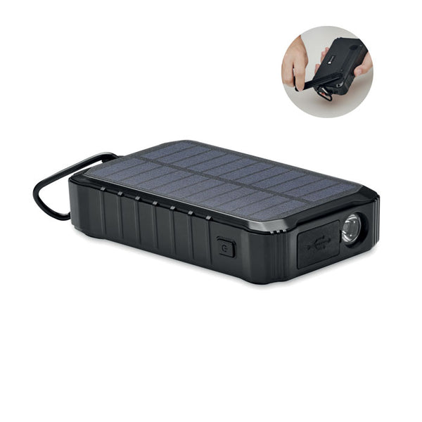 Branded 8000 mAh solar dynamo charger