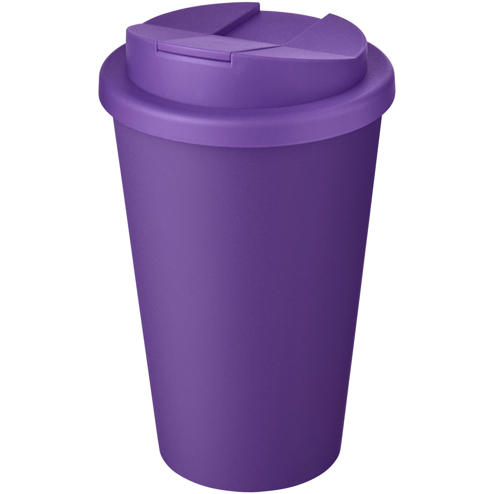 Branded Americano® Eco 350 ml recycled tumbler with spill-proof lid