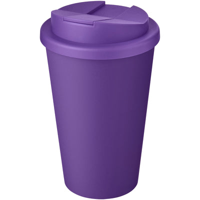 Branded Americano® Eco 350 ml recycled tumbler with spill-proof lid