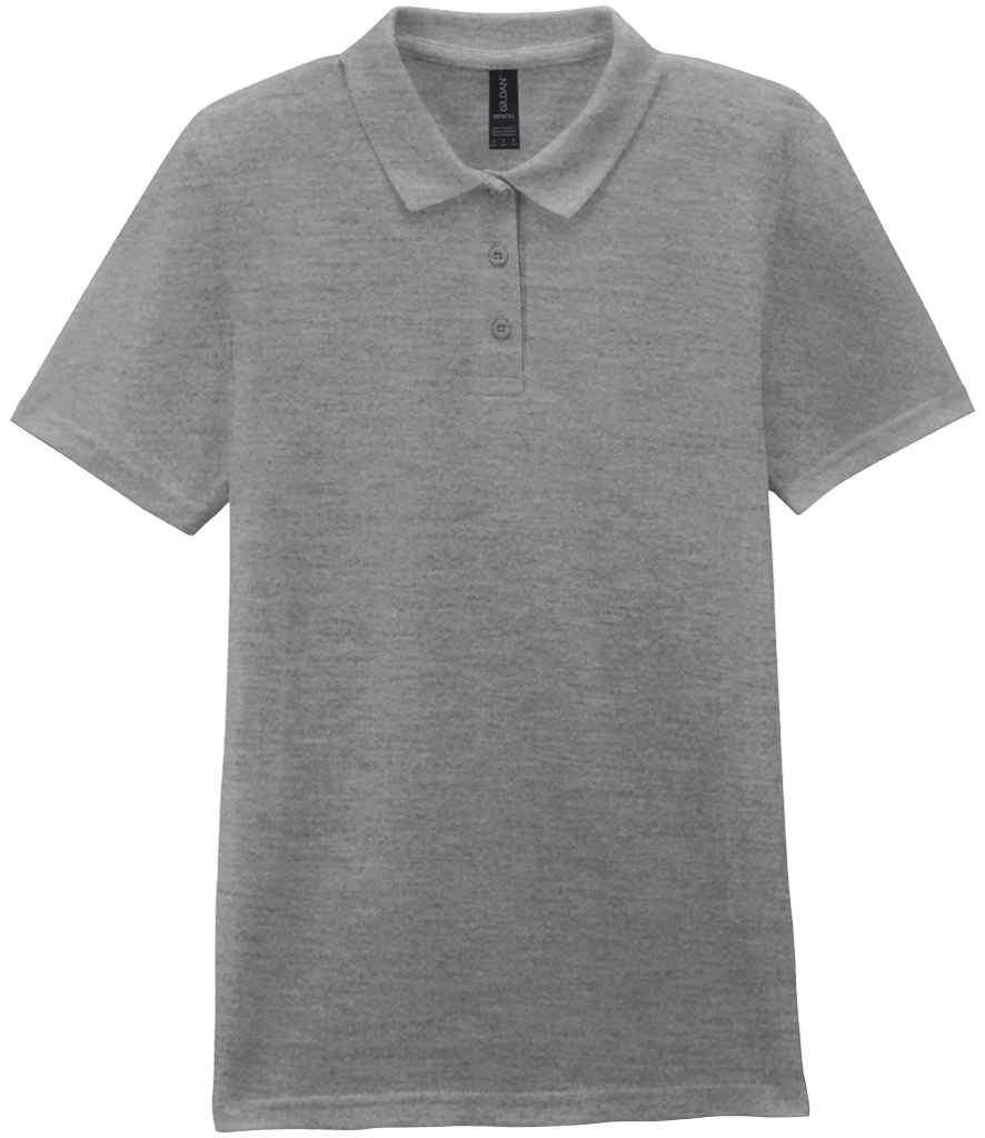 Branded Gildan Ladies SoftStyle® Double Piqué Polo Shirt