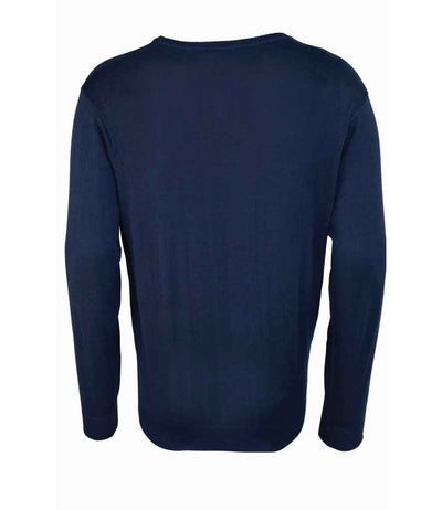 Premier Knitted Cotton Acrylic V Neck Sweater Navy