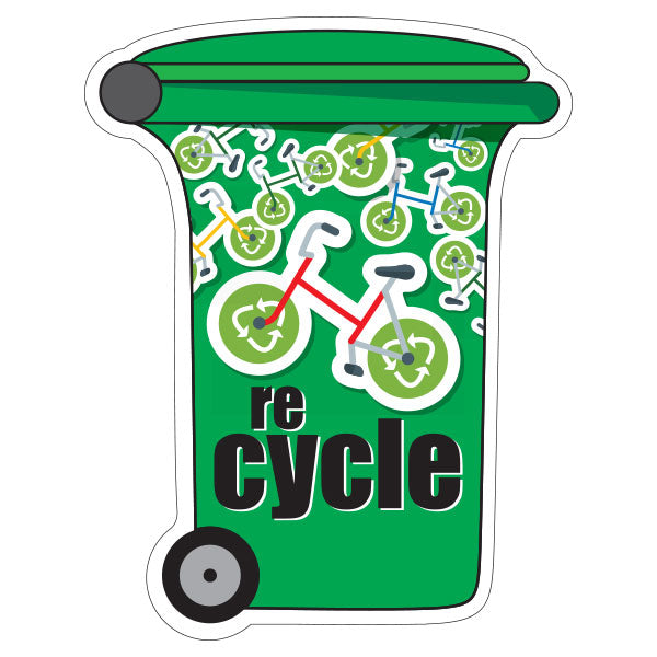 Recycling Wheelie Bin Magnet Printed Full Colour