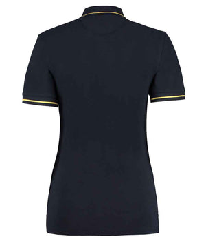Kustom Kit Ladies St Mellion Tipped Cotton Piqué Polo Shirt Navy/Yellow