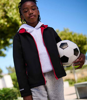 Regatta Kids Ablaze Soft Shell Jacket Black/Classic Red