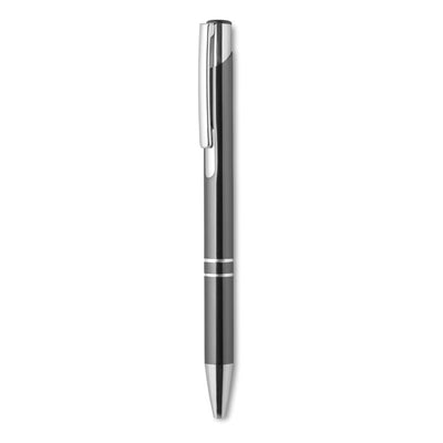 Push button pen with black ink in titanium