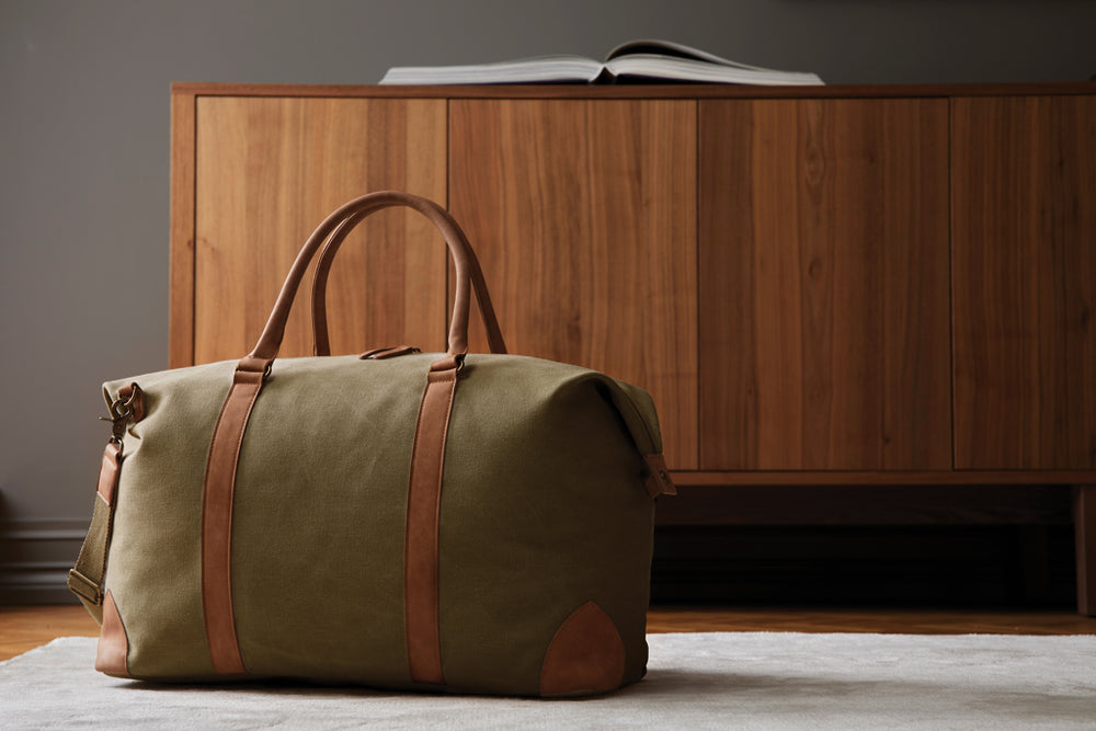 Branded VINGA Bosler RCS recycled canvas duffelbag