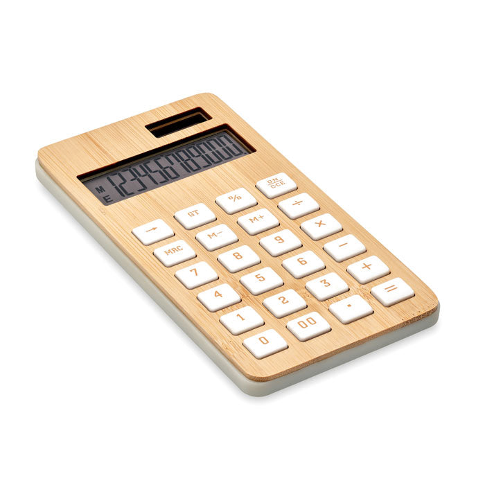 Branded 12 digit bamboo calculator