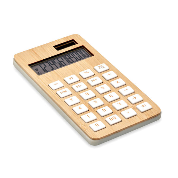 Branded 12 digit bamboo calculator