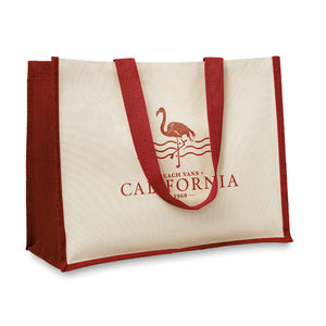 Jute and canvas shopping bag