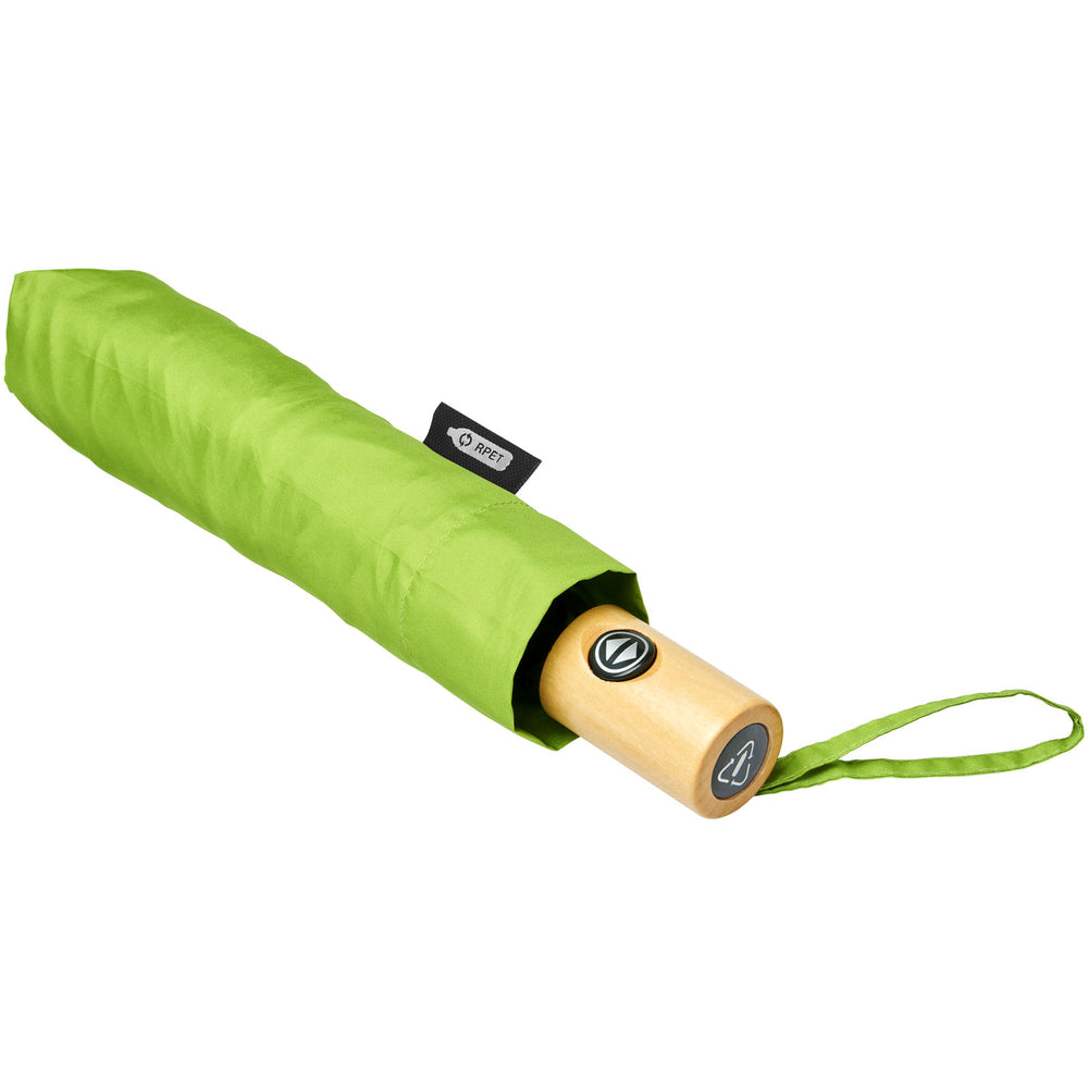 Branded Bo 21" foldable auto open/close recycled PET umbrella