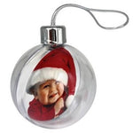 Branded Clear Christmas Bauble - 80mm x 80mm