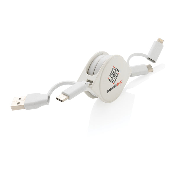Branded RCS standard recycled plastic and TPE 6-in-1 cable