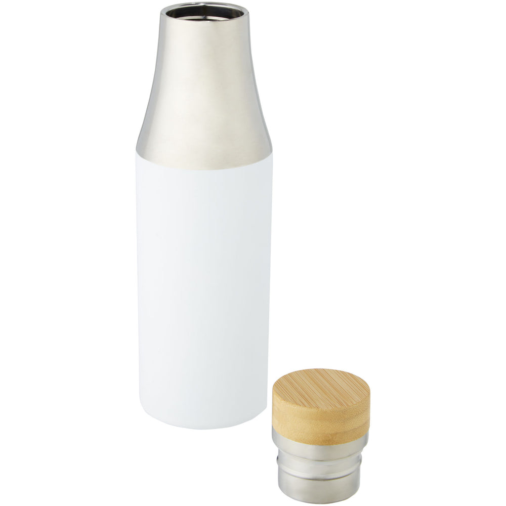 Branded Hulan 540 ml copper vacuum insulated stainless steel bottle with bamboo lid