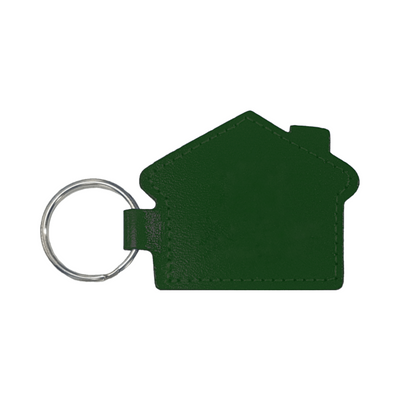 Branded Real Leather House Shaped Keyfob - 2 Sides