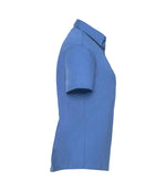 Russell Collection Ladies Short Sleeve Easy Care Poplin Shirt Corporate Blue