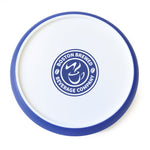 Disk Coaster Round White plastic coaster with trim