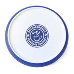 Branded Disk Coaster Round White plastic coaster with trim