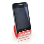 Branded Turbo Desk Phone Holder. Solid Colour Inner Plastic + Clear Cover