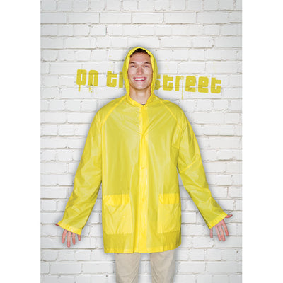 Branded PVC raincoat with hood