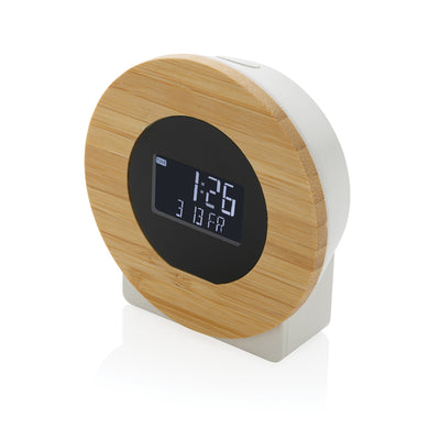Branded Utah RCS rplastic and bamboo LCD desk clock