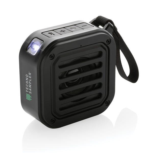 Branded 3W RCS recycled plastic wireless sunwave solar speaker