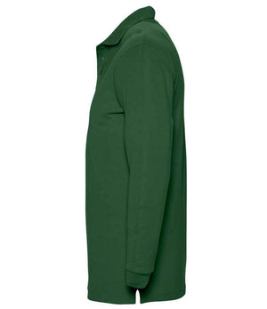 SOL'S Winter II Long Sleeve Cotton Piqué Polo Shirt Golf Green