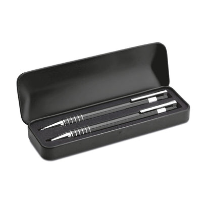 Branded Ball pen set in metal box